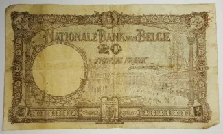 Belgium 20 Francs, 1921-1926 reverse