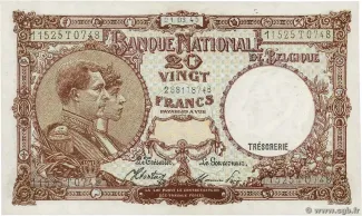 Belgium 20 Francs, 1947 image