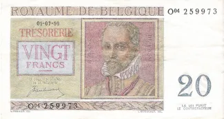 Belgium 20 Francs, 1956 image