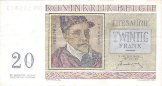 Belgium 20 Francs, 1950-1956 reverse