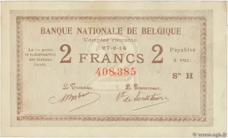 Belgium 2 Francs, 1914 image