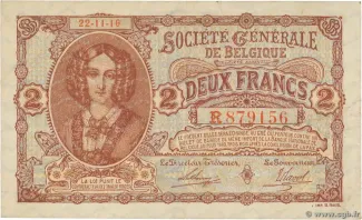 Belgium 2 Francs, 1918 image