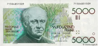 Belgium 5.000 Francs, 1989 image