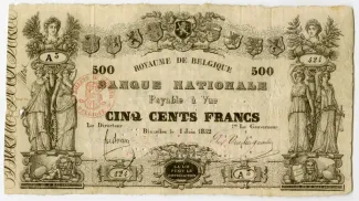 Belgium 500 Francs, 1852 image