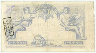Belgium 500 Francs, 1873-1886 reverse