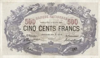 Belgium 500 Francs, 1908 image
