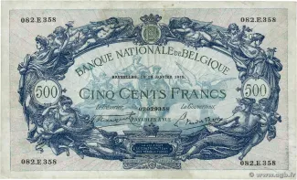 Belgium 500 Francs, 1925 image
