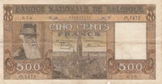 Belgium 500 Francs, 1947 image