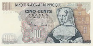 Belgium 500 Francs, 1961-1975 reverse