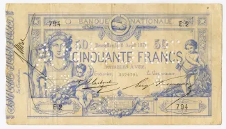 Belgium 50 Francs, 1871 image