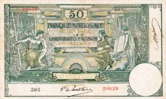 Belgium 50 Francs, 1914 image