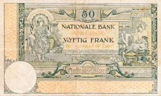 Belgium 50 Francs, 1914 reverse