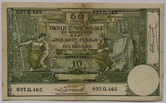 Belgium 50 Francs, 1927 image