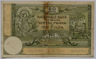 Belgium 50 Francs, 1927 reverse