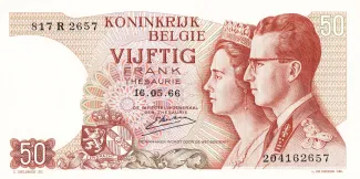 Belgium 50 Francs, 1966 image