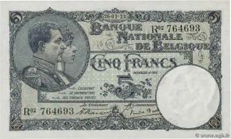 Belgium 5 Francs, 1926 image