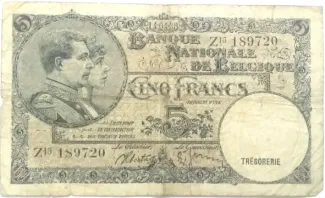 Belgium 5 Francs, 1938 image