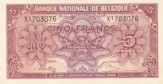 Belgium 5 Francs, 1943 image