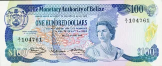 Belize 100 Dollars, 1980