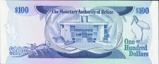 Belize 100 Dollars, 1980 reverse