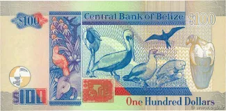 Belize 100 Dollars, 1997 reverse