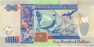 Belize 100 Dollars, 2003-2021 reverse