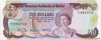 Belize 10 Dollars, 1980