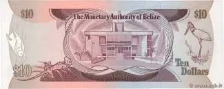 Belize 10 Dollars, 1980 reverse
