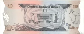 Belize 10 Dollars, 1987-1989 reverse