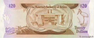 Belize 20 Dollars, 1980 reverse