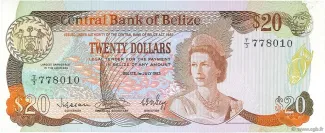 Belize 20 Dollars, 1983