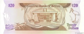 Belize 20 Dollars, 1983 reverse