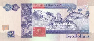 Belize 2 Dollars, 1990-1991 reverse
