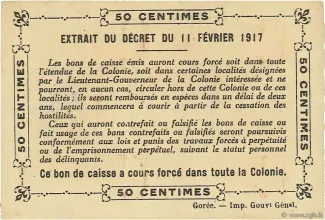 Benin 50 Centimes, 1917 reverse