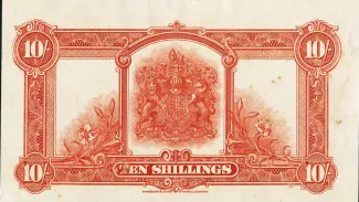 Bermuda 10 Shillings - George V, 1927 reverse