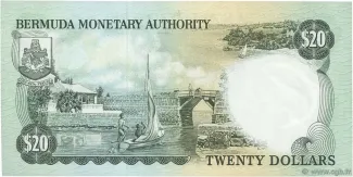Bermuda 20 Dollars - Elizabeth II, 1974-1986 reverse