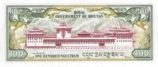 Bhutan 100 Ngultrum, 1981 reverse