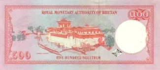 Bhutan 500 Ngultrum, 2000 reverse