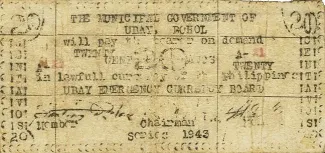 Bohol 20 Centavos, 1943 image