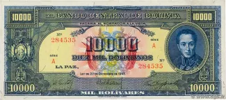 Bolivia 10.000 Bolivianos, 1945