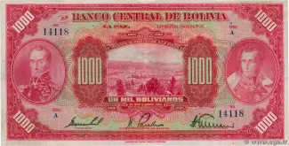 Bolivia 1.000 Bolivianos, 1928