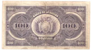 Bolivia 100 Bolivianos, 1911 reverse