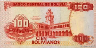 Bolivia 100 Bolivianos, 1987-1993 reverse