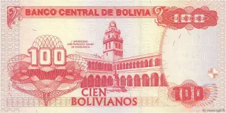Bolivia 100 Bolivianos, 1995-1997 reverse