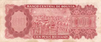 Bolivia 100 Pesos, 1962 reverse