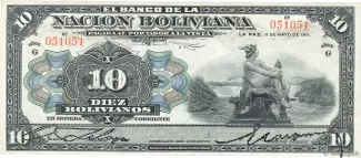 Bolivia 10 Bolivianos, 1911
