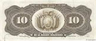 Bolivia 10 Bolivianos, 1911 reverse