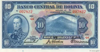 Bolivia 10 Bolivianos, 1928