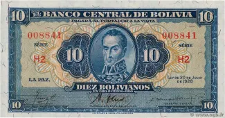 Bolivia 10 Bolivianos, 1928