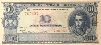 Bolivia 10 Bolivianos, 1945